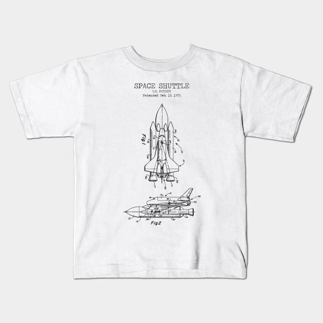 SPACE SHIP Kids T-Shirt by Dennson Creative